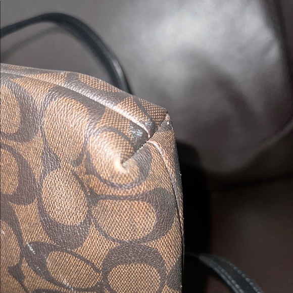 Coach Brown and Black Patterned Shoulder Bag - Picture 5 of 9